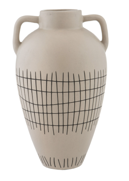 Mostyn Ceramic Lines Beige Vase
