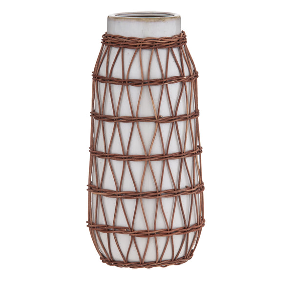 Watego Ceramic Rattan Vessel Vase Large