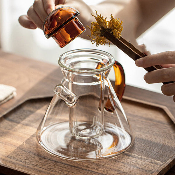 Retro Amber Glass Teapot